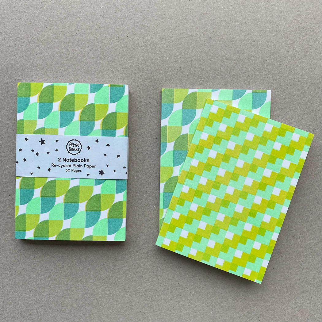 Acid Green & Mint Riso Print | Notebook Set