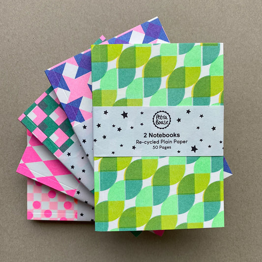 Acid Green & Mint Riso Print | Notebook Set