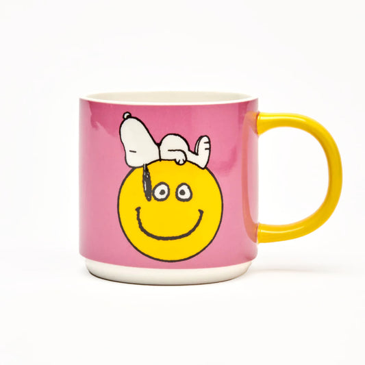 Snoopy Peanuts Have A Nice Day Pink Mug With Snoopy And Smiley Face 