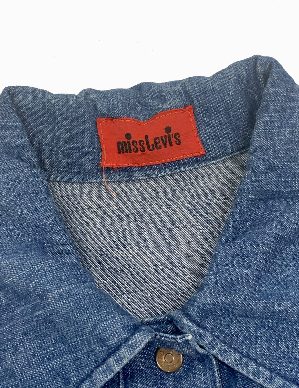 1970 s Miss Levi s Big E Denim Western Shirt Vintage HOTCAKES