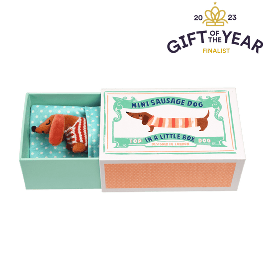 Mini Sausage Dog In A Little Box | Soft Toy