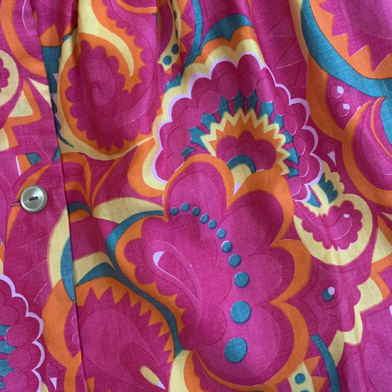 1970’s Bright Pink Paisley Print Dress | Vintage