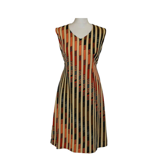 1980’s Geometric Graphic Print Belted Shift Dress | Vintage
