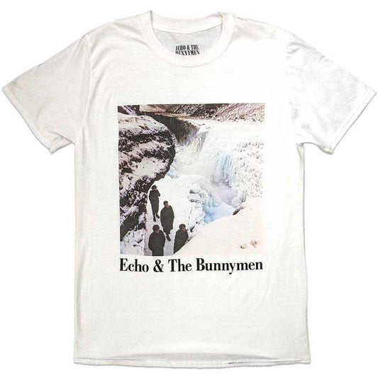 A White Echo & The Bunnymen T-Shirt featuring the 'Porcupine' design motif. The print on the shirt is White, Blue and Black.