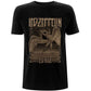 A Black T-shirt featuring the Led Zeppelin 'Faded Falling' design motif.. The print on the t-shirt is Brown.
