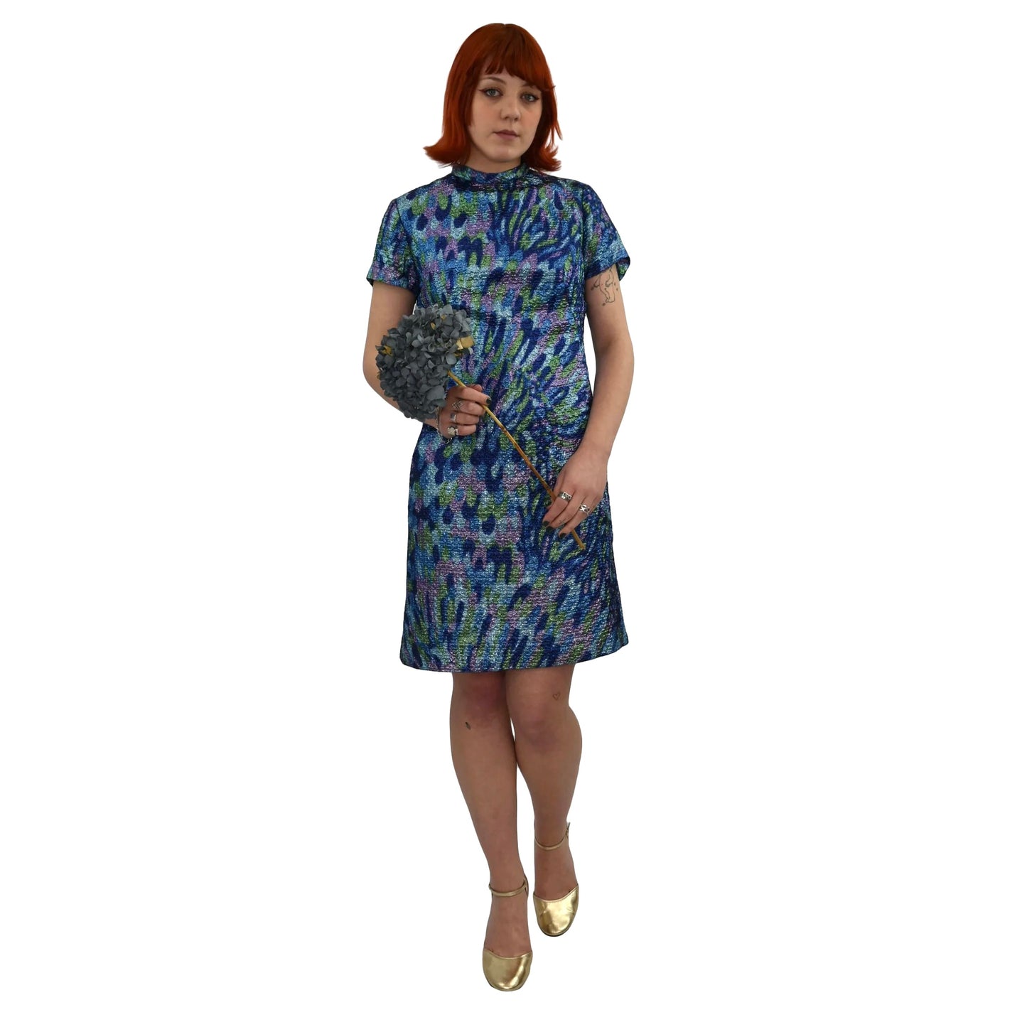 1960’s Metallic Blue Shift Dress | Vintage