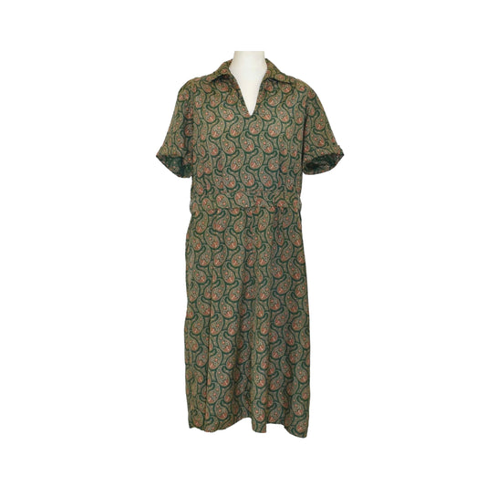 1940’s Green Paisley Print Day Dress | Vintage