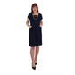 1950's Peggy Page Navy Blue Linen Shift Dress | Vintage