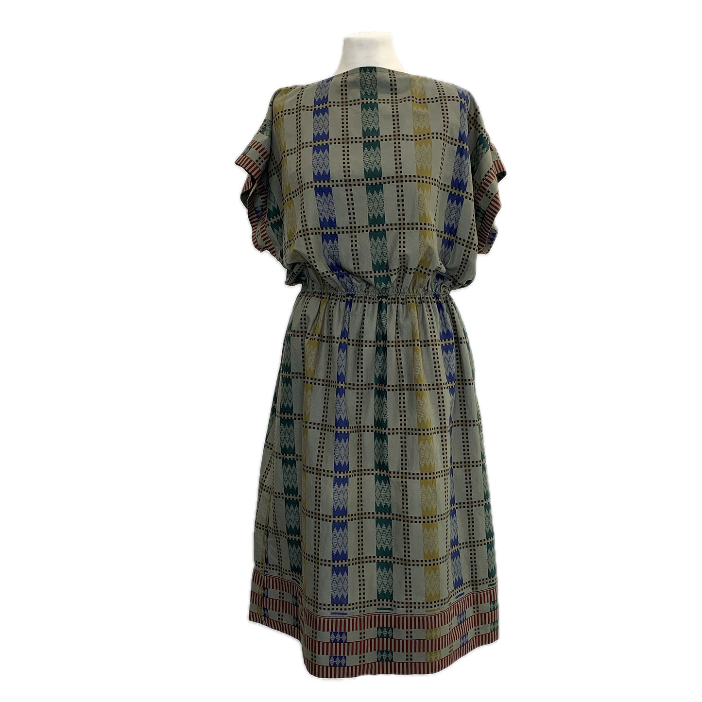 1930’s Geometric Motif Print Cotton Day Dress | Vintage