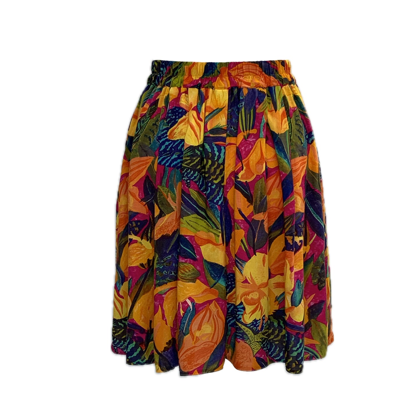 1990’s Crazy Print Abstract Tropical Floral Viscose Skirt | Preloved