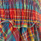 1970’s Multicolour Picnic Plaid Print Shirred Bodice Sun Dress | Vintage