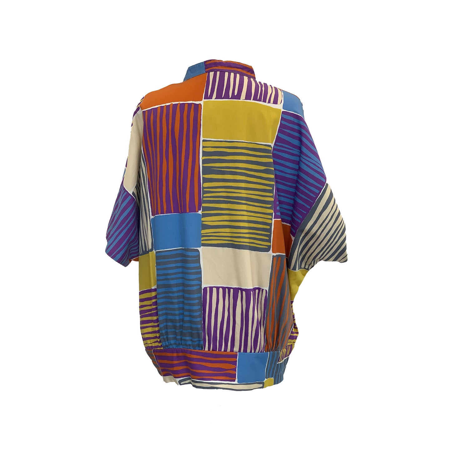 1990’s Multicolour Abstract Print Oversized Batwing Top | Preloved