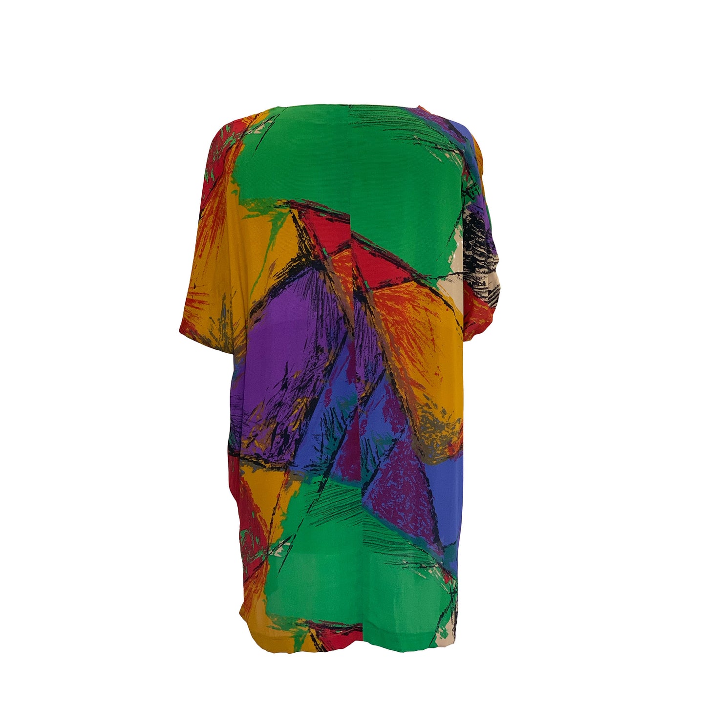 1990’s Y2K Colourful Abstract Painterly Print Loose Fit Top | Preloved