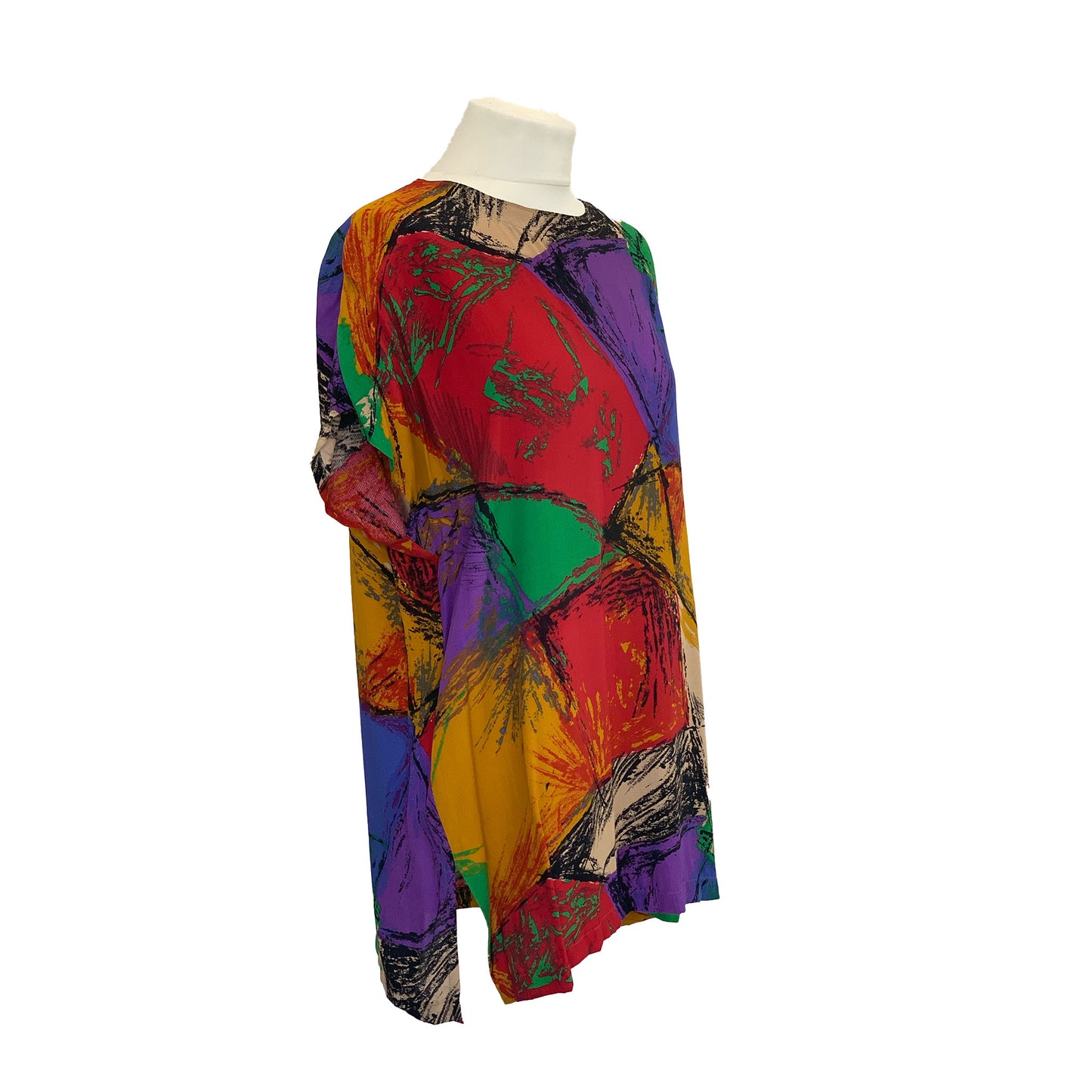 1990’s Y2K Colourful Abstract Painterly Print Loose Fit Top | Preloved