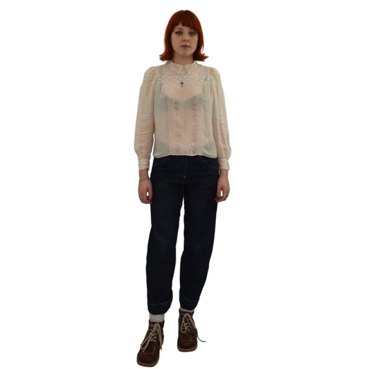 1930’s Silk And Lace Cream Blouse | Vintage