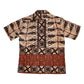 1960’s Keone Barkcloth Brown Tiki Hawaiian Shirt | Vintage