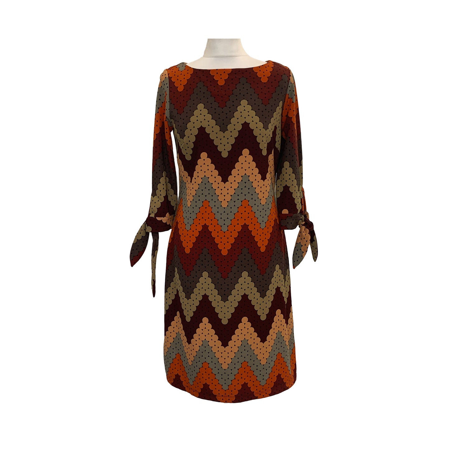 Retro chevron circles print dress | Preloved