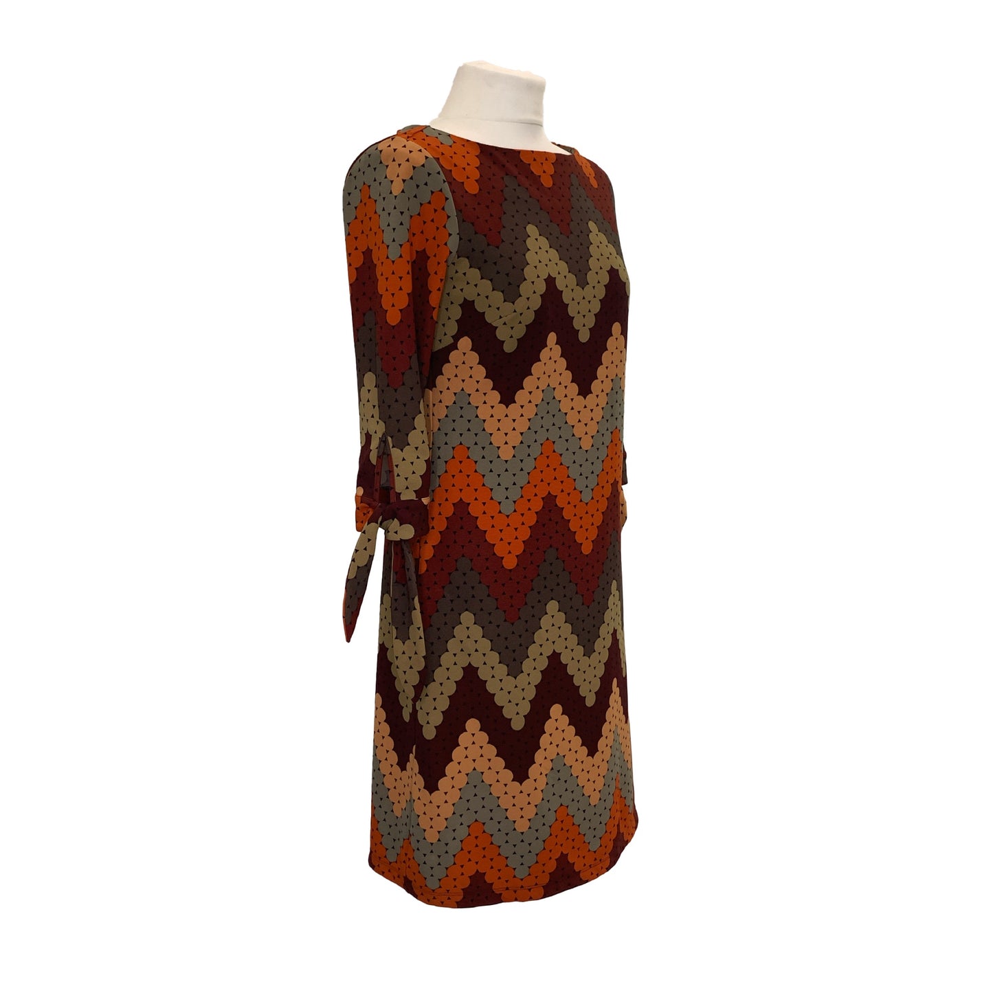 Retro chevron circles print dress | Preloved