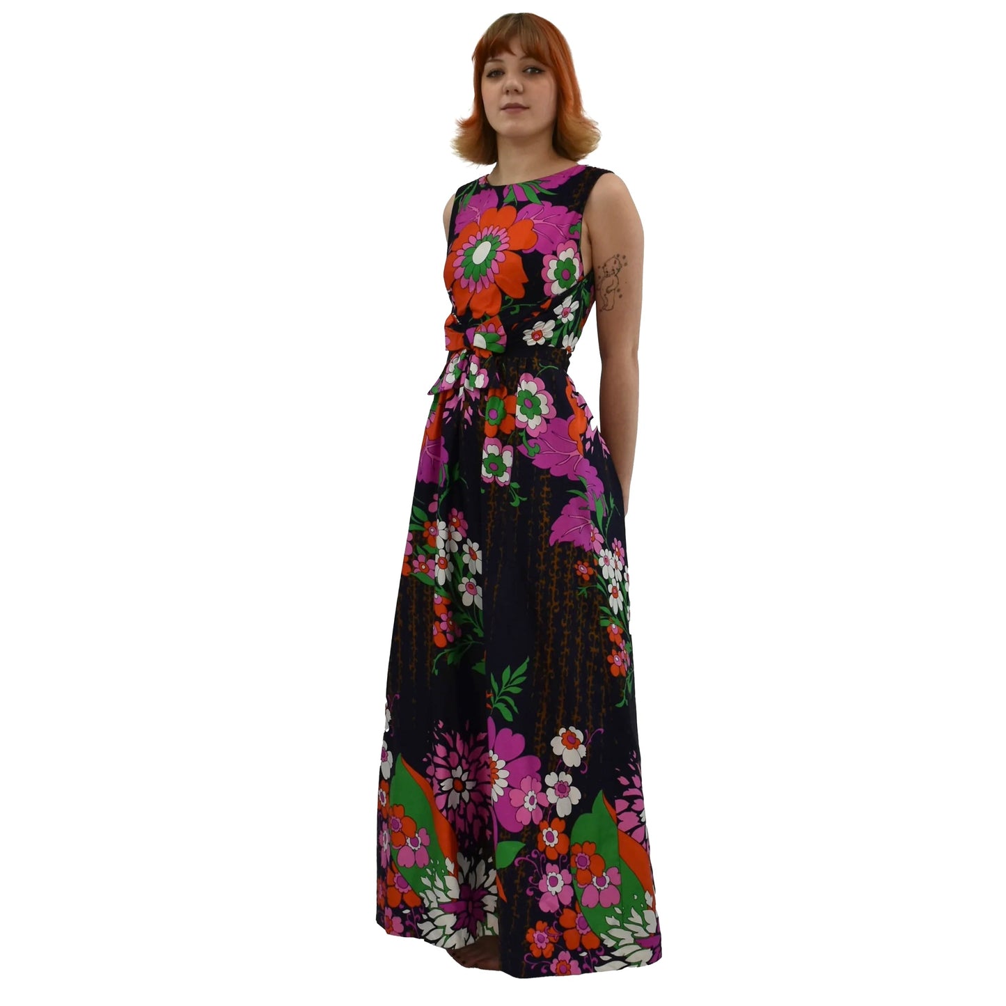 1970’s Floral Super-Print Flower Power Maxi Dress | Vintage