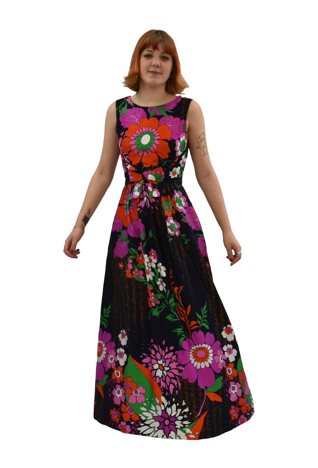 1970’s Floral Super-Print Flower Power Maxi Dress | Vintage