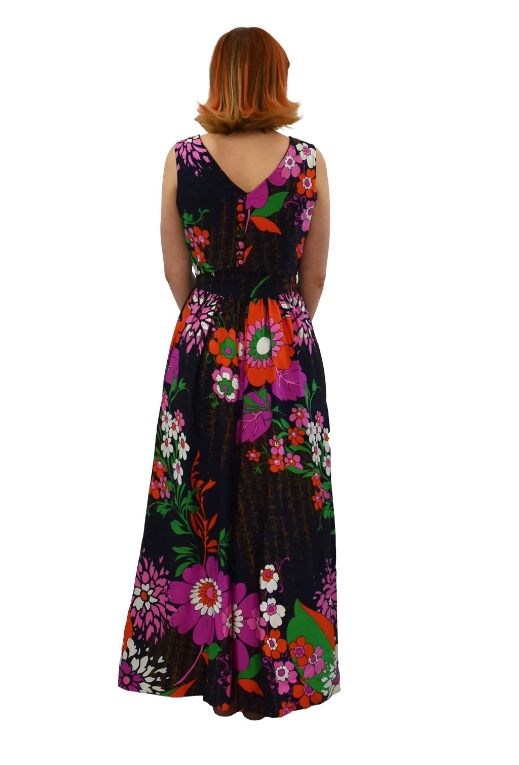 1970’s Floral Super-Print Flower Power Maxi Dress | Vintage