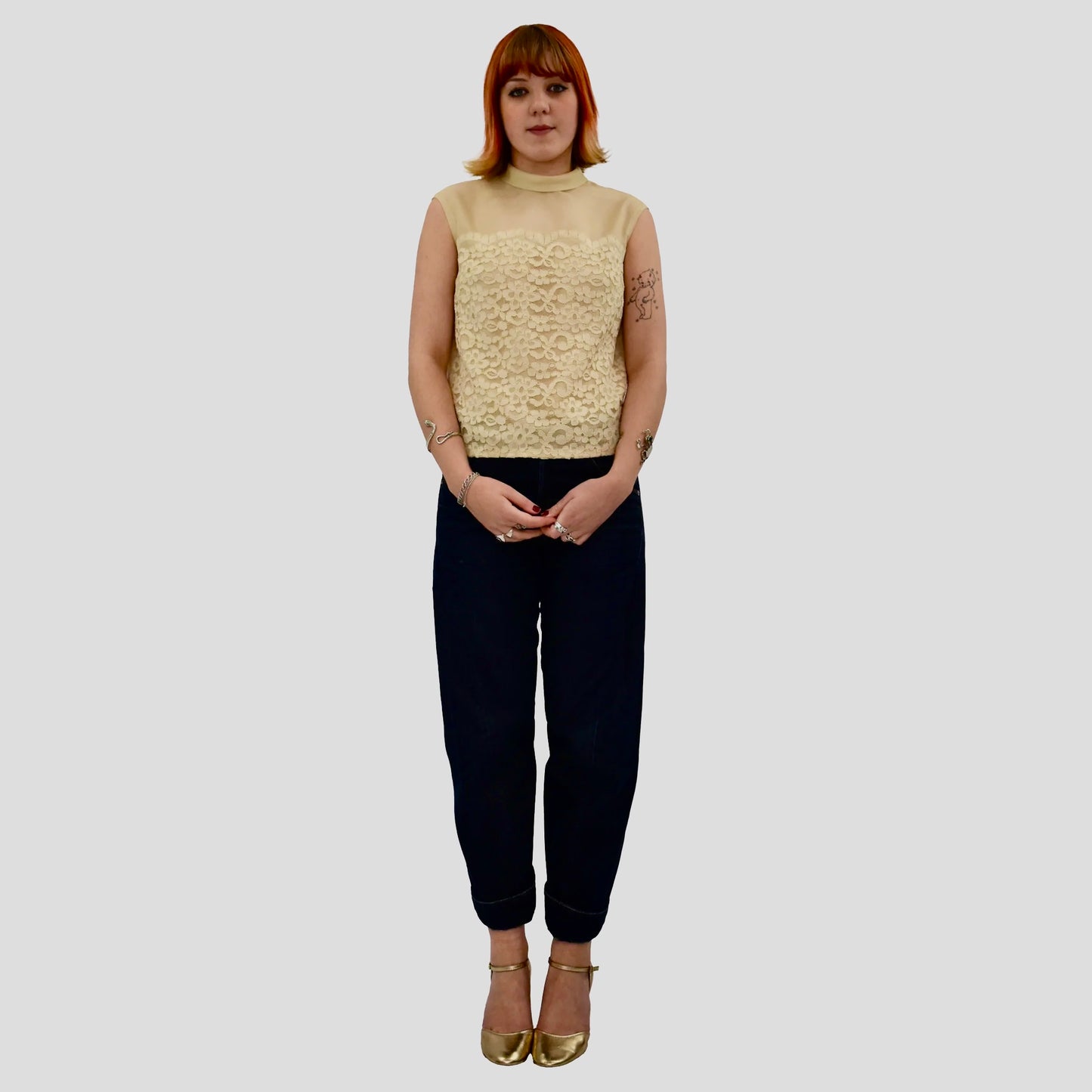 1960’s Sleeveless Lace Panel Top | Vintage