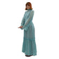 1970's Edwardian Style Aqua Maxi Dress | Vintage