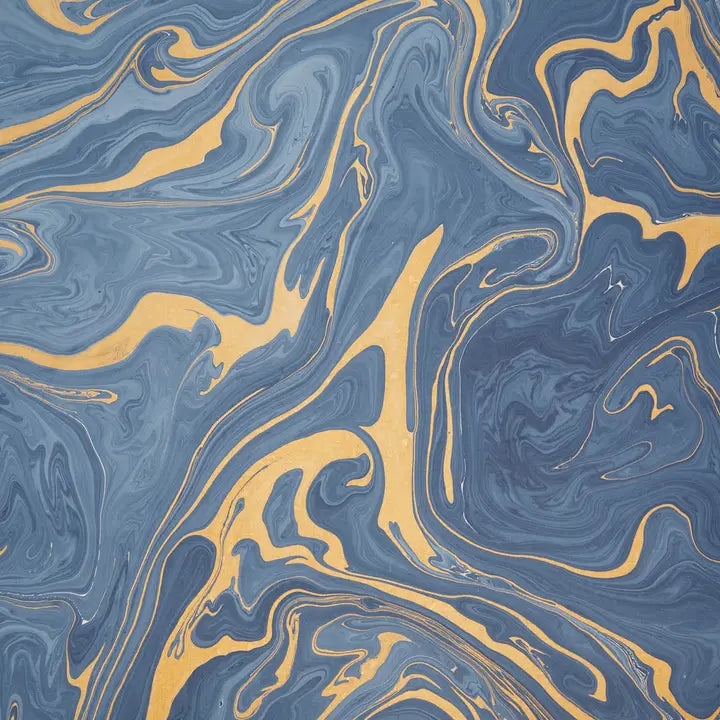 Ink Blue | Paper Mirchi Hand Marbled Wrapping Paper