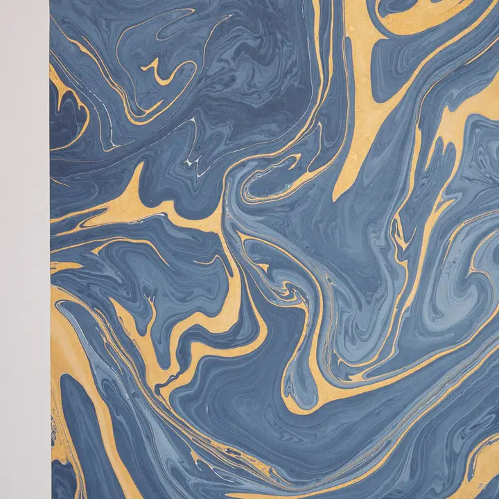 Ink Blue | Paper Mirchi Hand Marbled Wrapping Paper