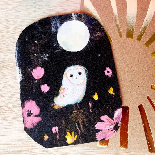 Little Wonder Moon Owl | Greeting Card