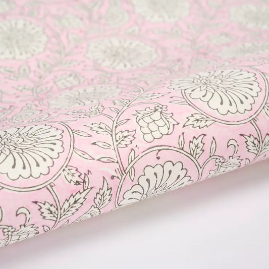 Mughal Garden Blush | Paper Mirchi Block Printed Wrapping Paper