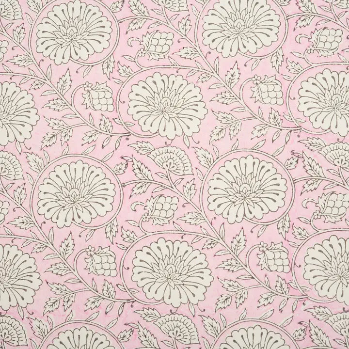 Mughal Garden Blush | Paper Mirchi Block Printed Wrapping Paper