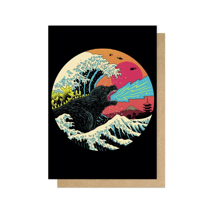 Retro Wave Kaiju | Greeting Card