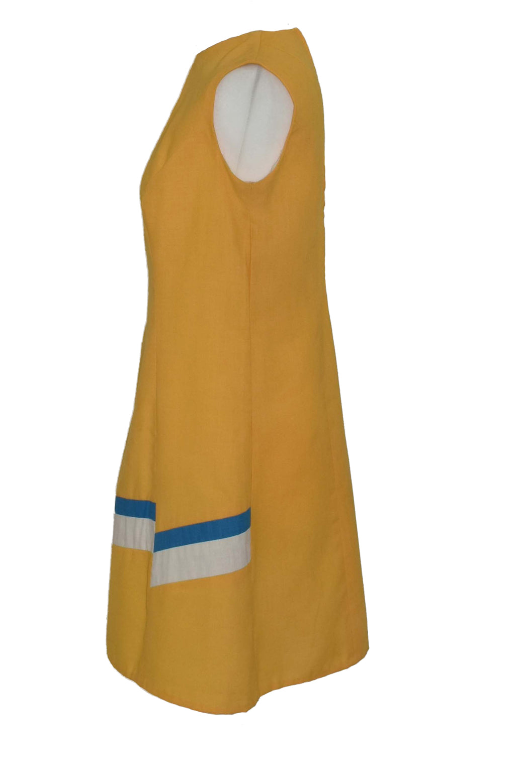 1970’s Yellow Colour Block Detail Shift Dress | Vintage