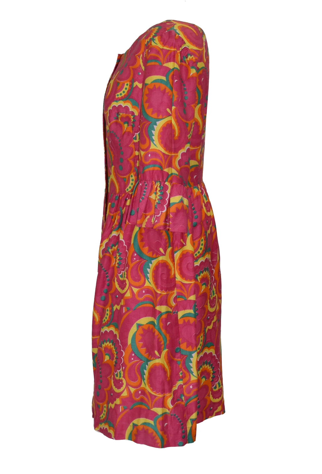 1970’s Bright Pink Paisley Print Dress | Vintage