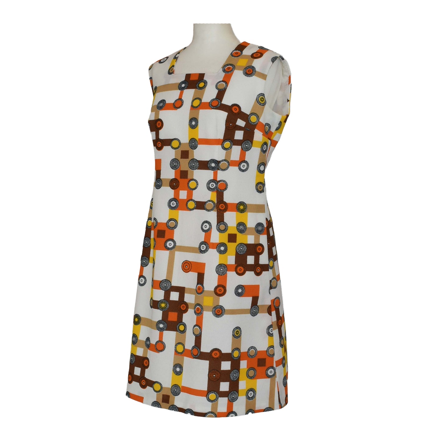 1960's Geometric Print Shift Dress | Vintage