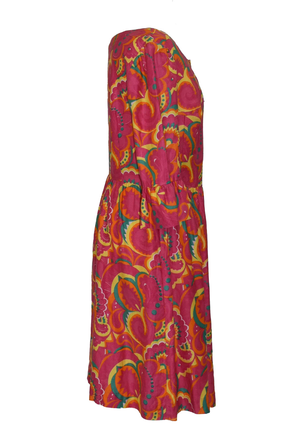 1970’s Bright Pink Paisley Print Dress | Vintage