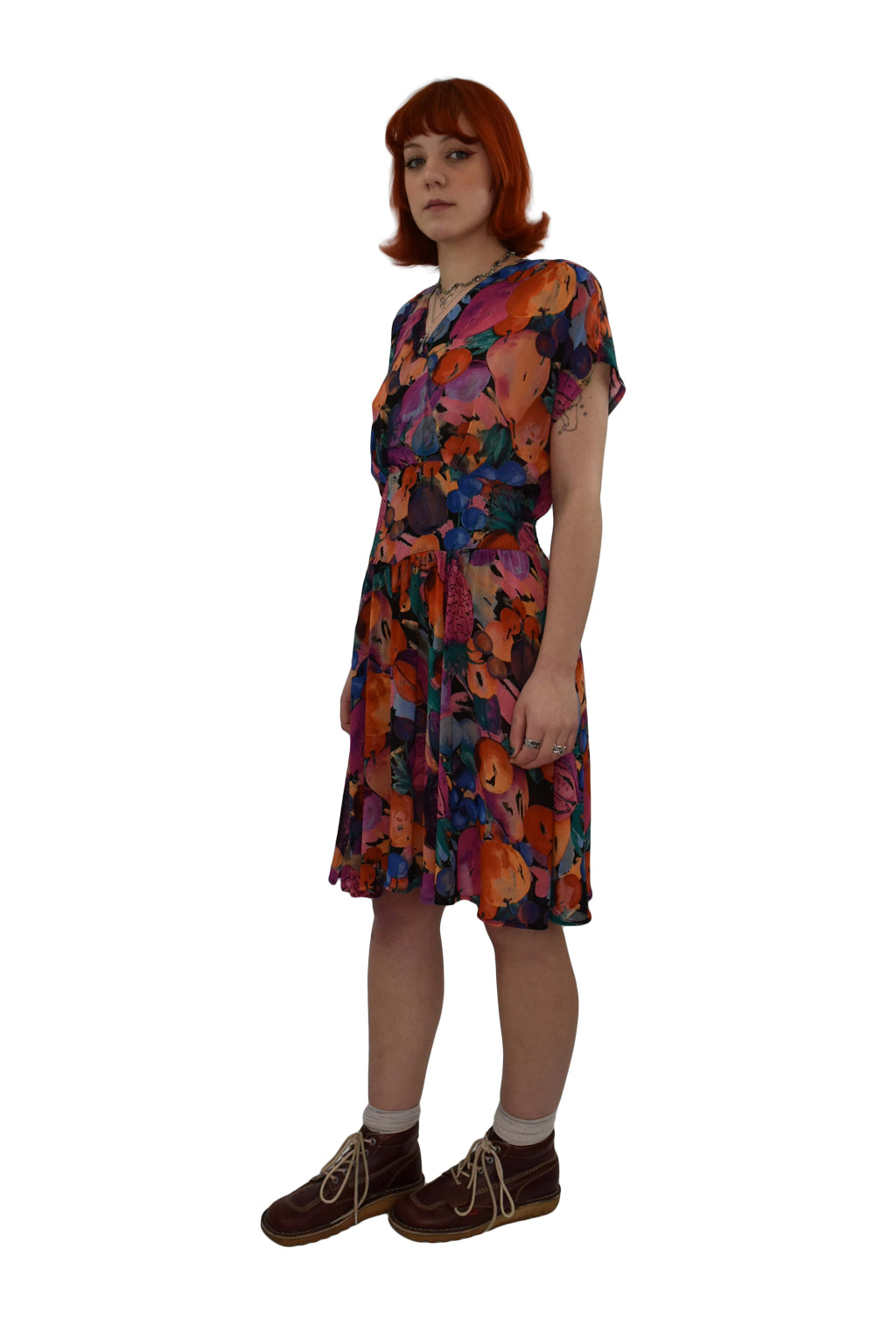 1980’s Abstract Fruit print Cross Front Dress | Vintage