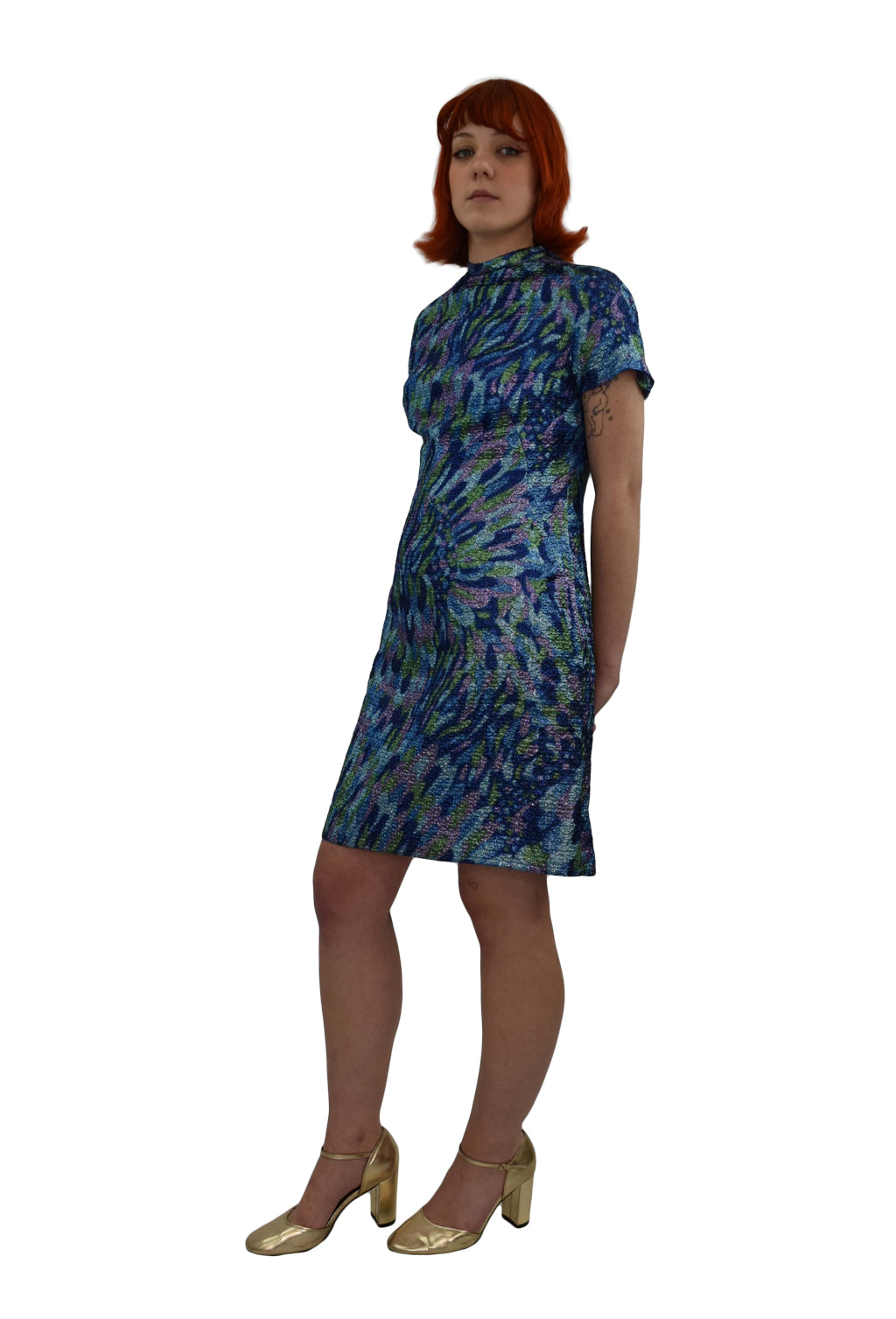 1960’s Metallic Blue Shift Dress | Vintage