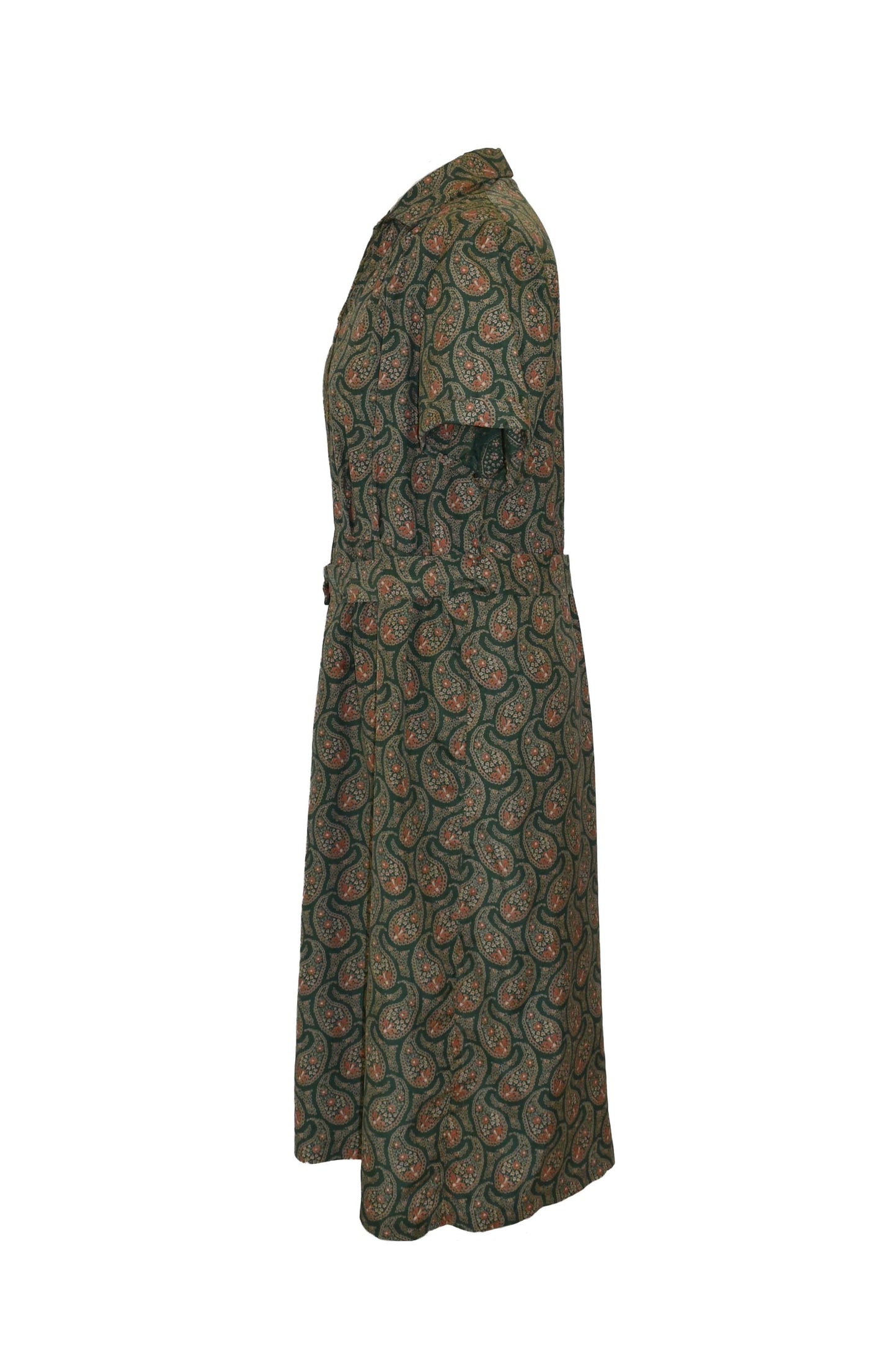 1940’s Green Paisley Print Day Dress | Vintage