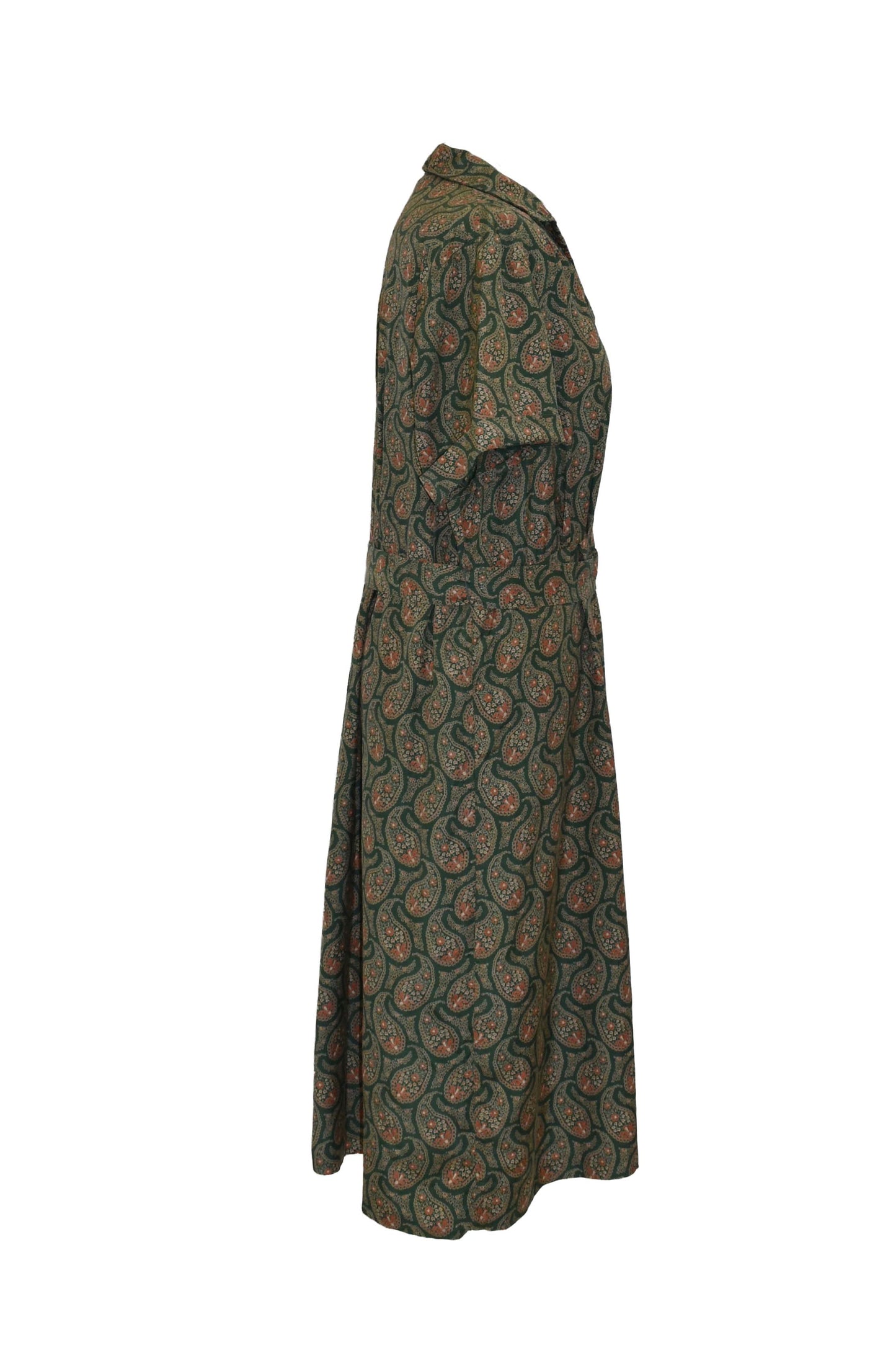 1940’s Green Paisley Print Day Dress | Vintage