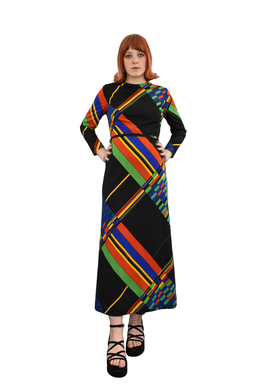 1970's Geometric Print Dress | Vintage