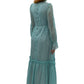 1970's Edwardian Style Aqua Maxi Dress | Vintage