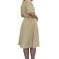 1980’s Cream Silk Gathered Waist Dress | Vintage