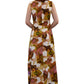 1970’s Abstract Florals Print Maxi Dress | Vintage