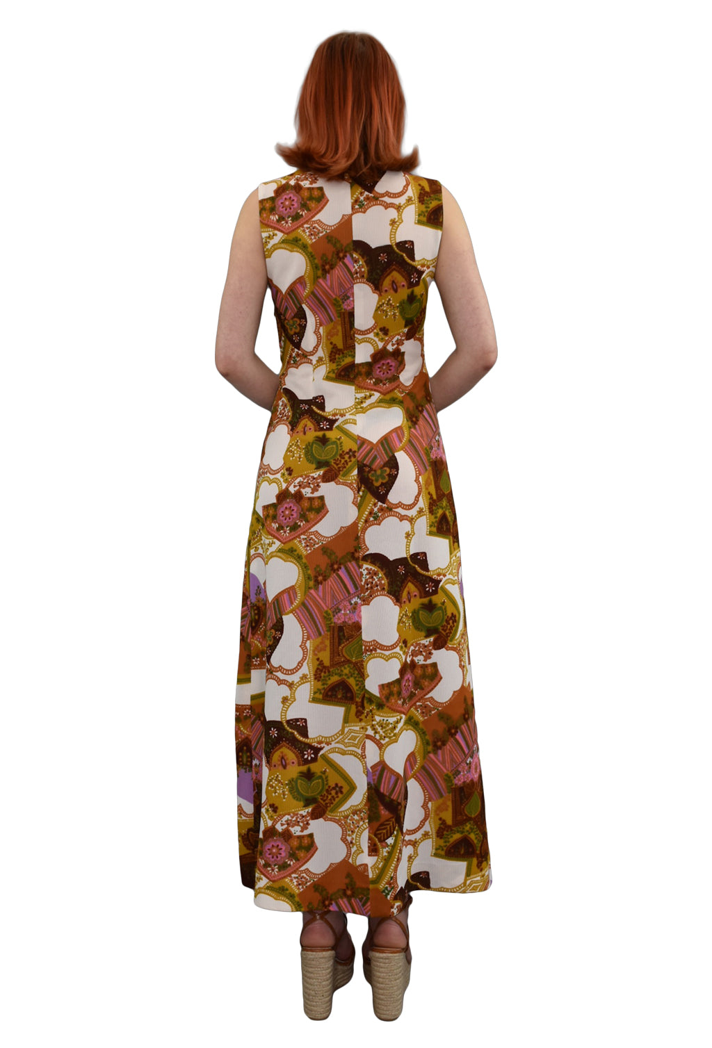 1970’s Abstract Florals Print Maxi Dress | Vintage