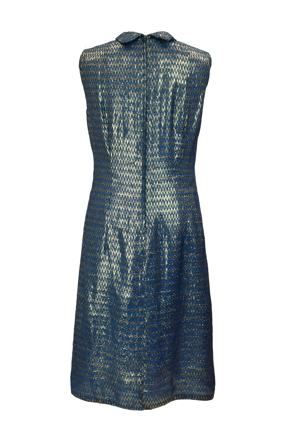 1960’s Blue & Gold Lurex Cocktail Shift Dress | Vintage