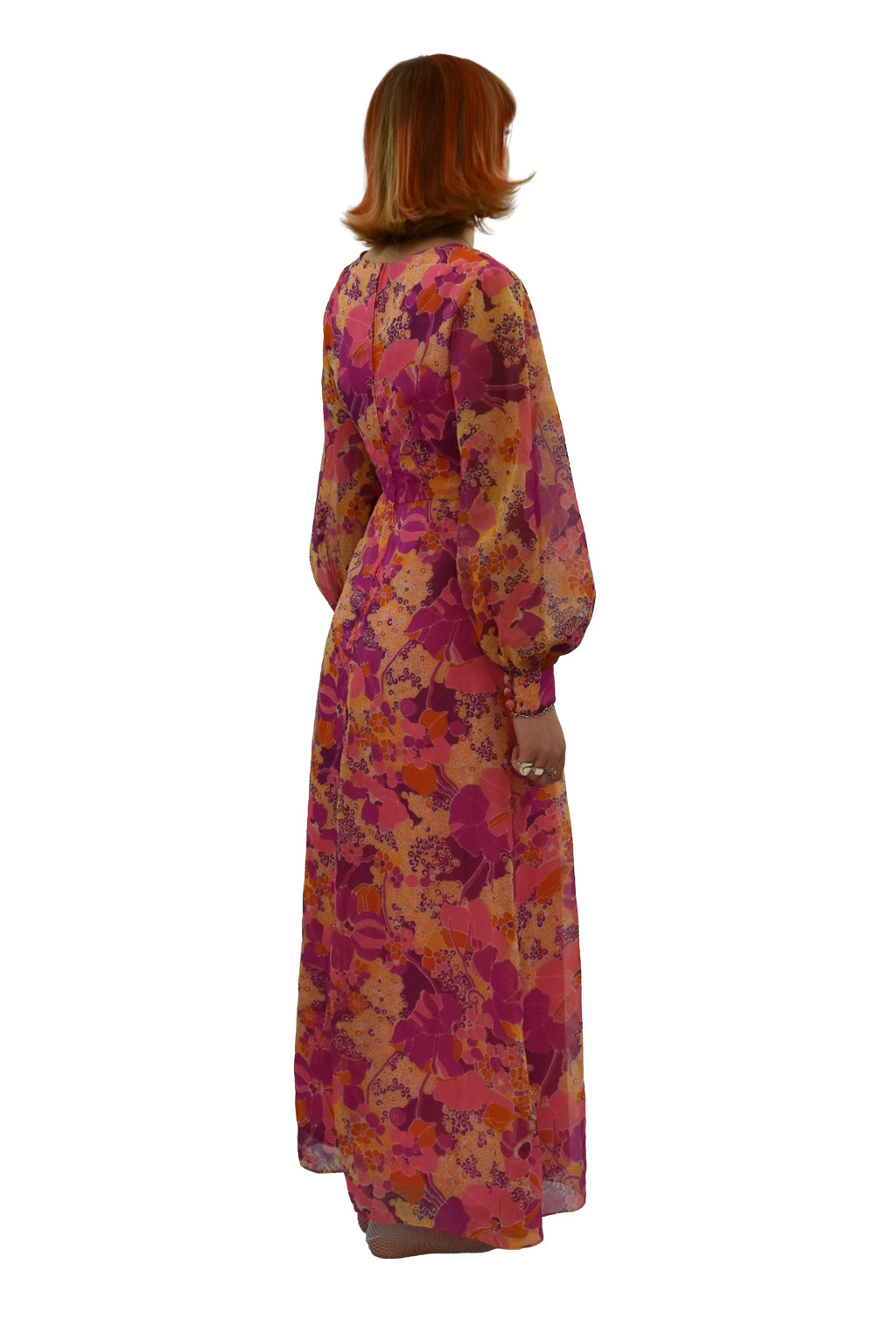 1970’s Pink Floral Maxi Dress | Vintage