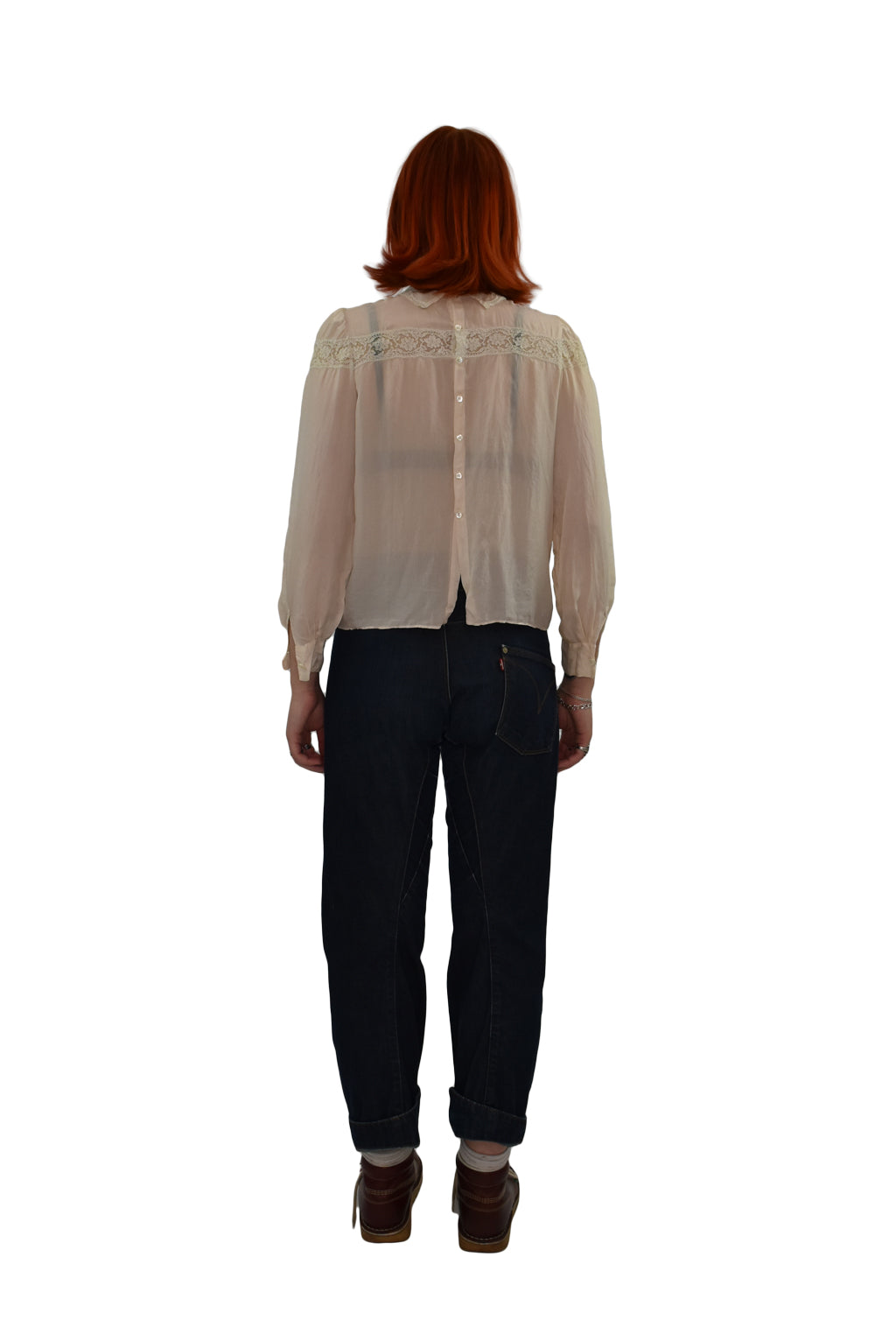 1930’s Silk And Lace Cream Blouse | Vintage