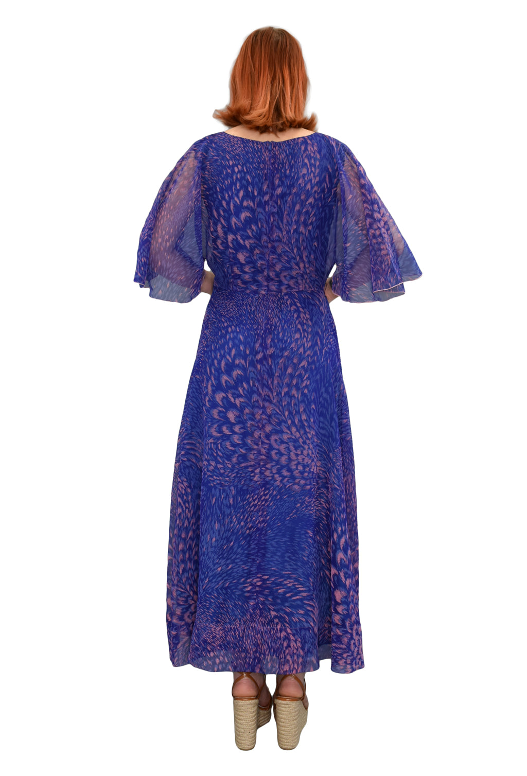 1970’s Angel Sleeve Floaty Chiffon Dress | Vintage